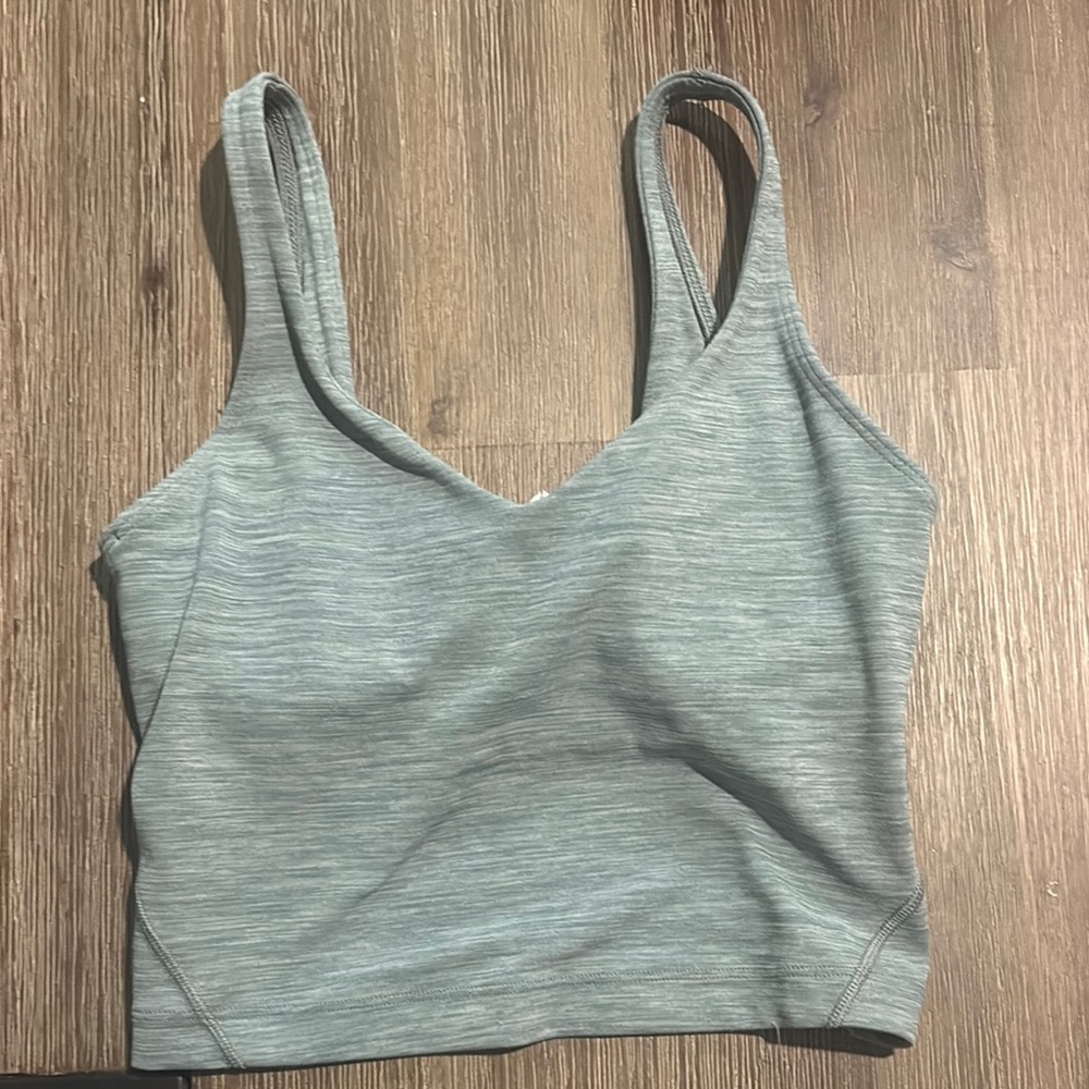 Lululemon Athletica Green/Blue/Grey-ish Cropped Tank Top